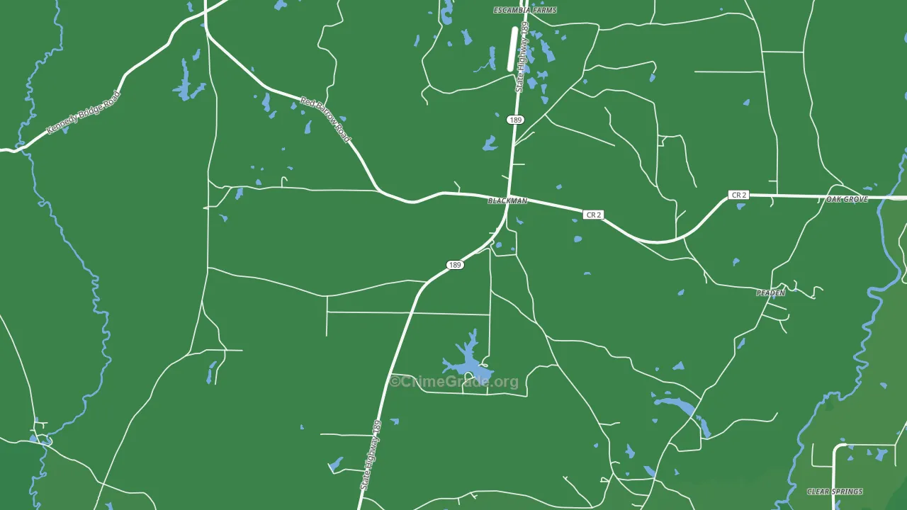 Blackman, FL Map of Vehicle Theft Rates