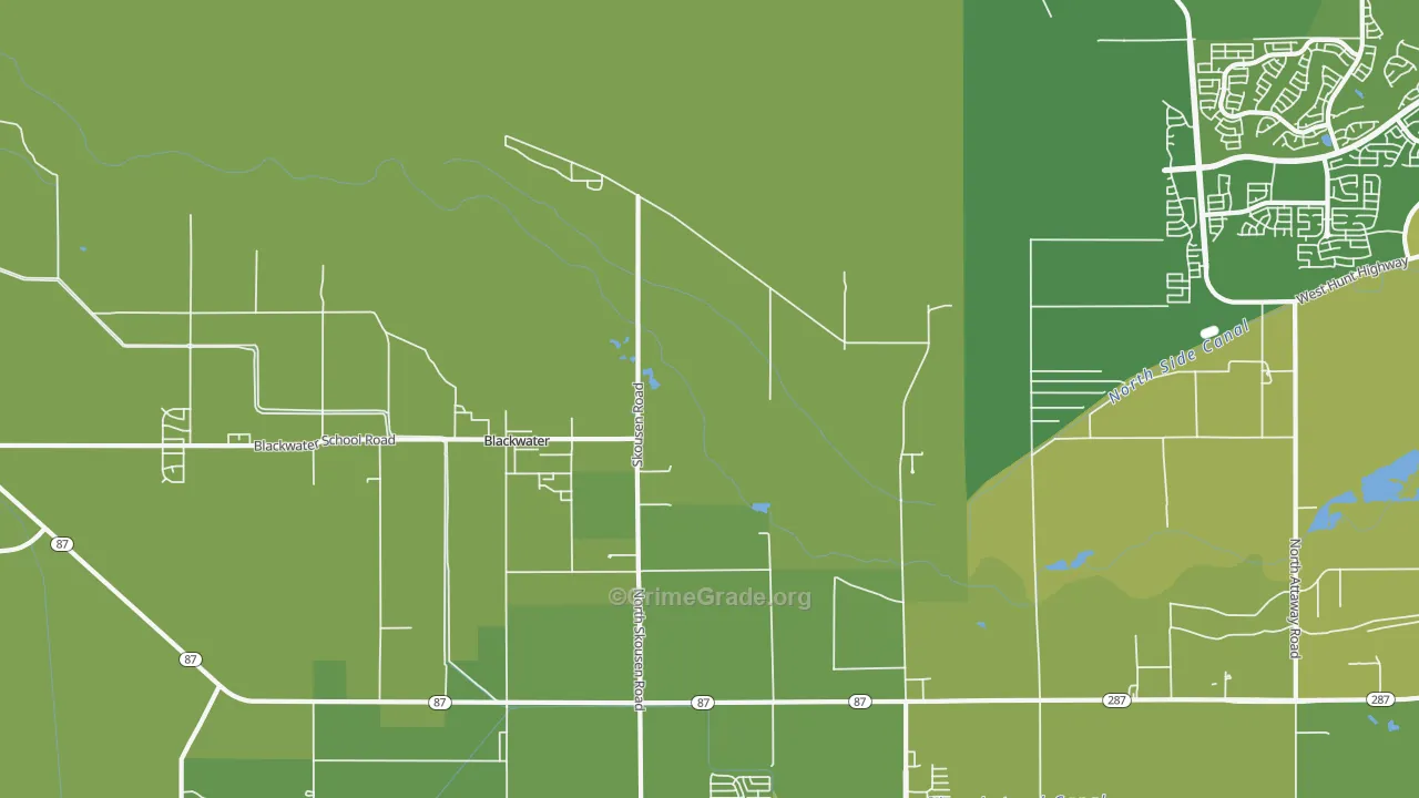 Blackwater, AZ Map of Vehicle Theft Rates