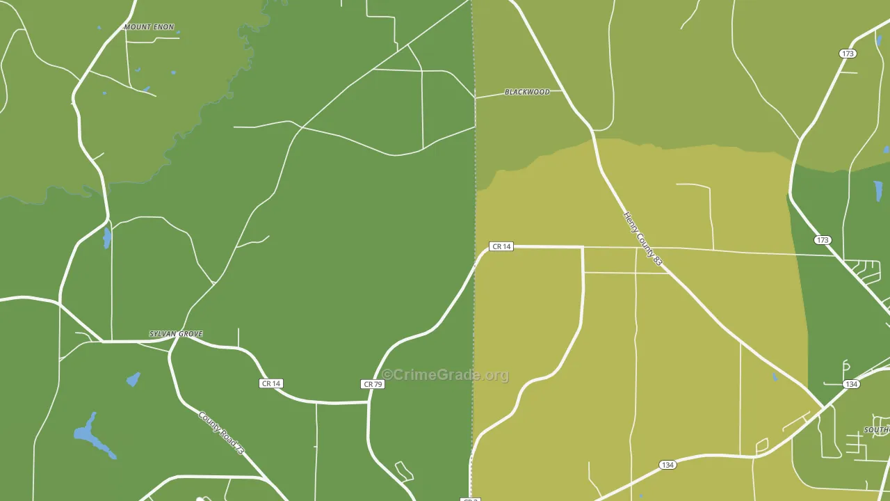 Blackwood, AL Map of Vehicle Theft Rates