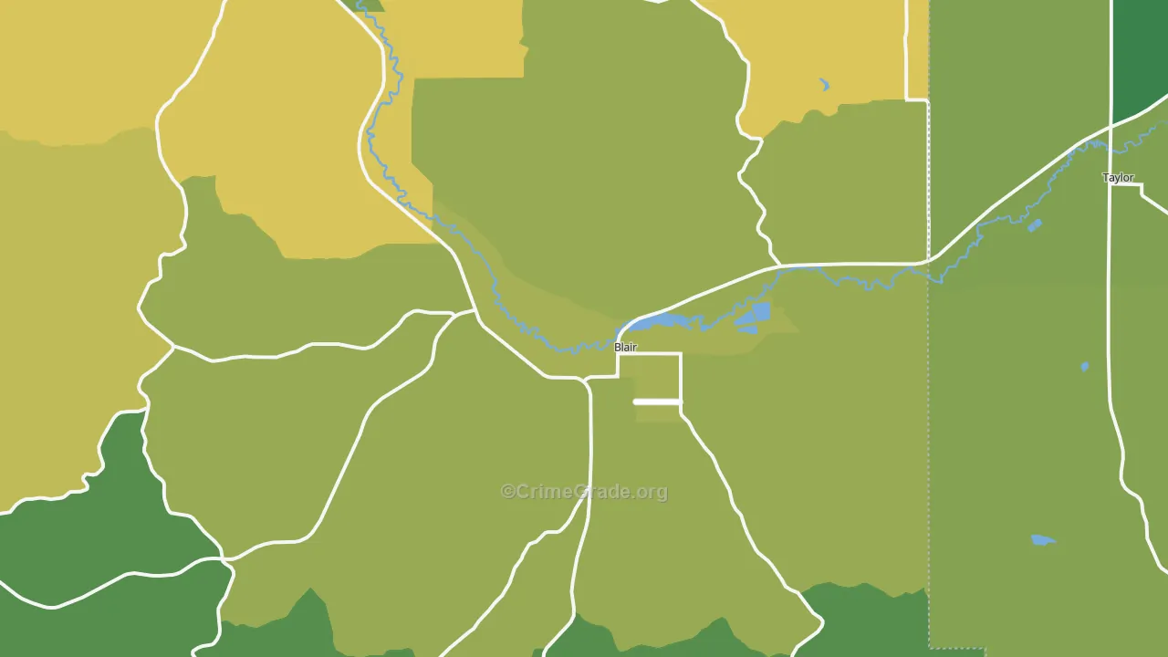 Blair, WI Map of Vehicle Theft Rates