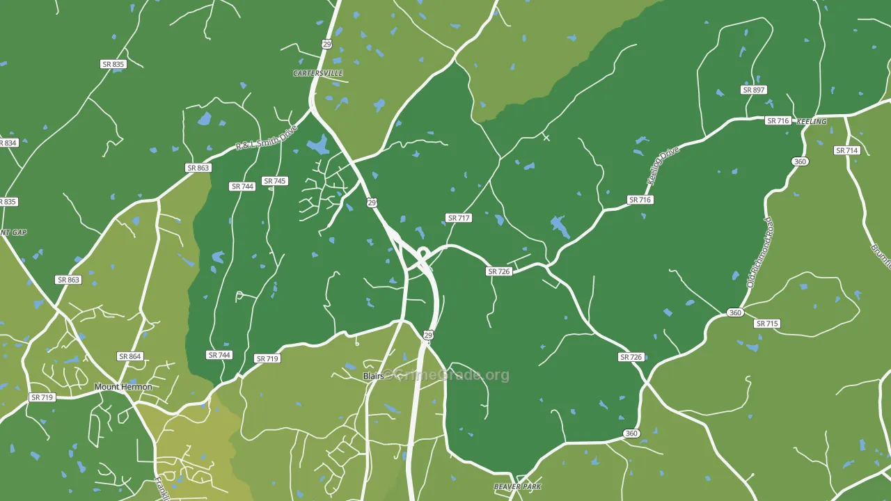 Blairs, VA Map of Vehicle Theft Rates