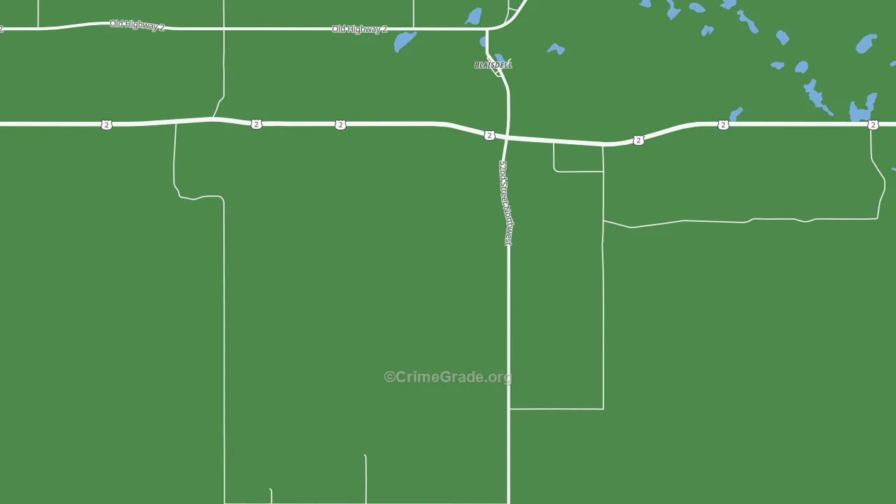 Blaisdell, ND Map of Vehicle Theft Rates