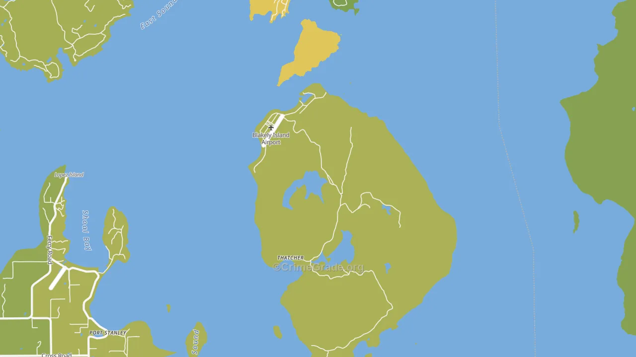 Blakely Island, WA Map of Vehicle Theft Rates
