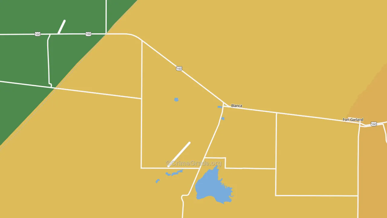 Blanca, CO Map of Vehicle Theft Rates