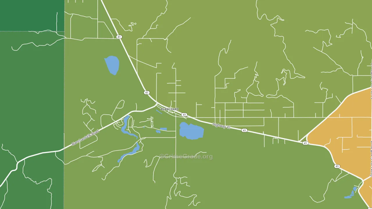 Blanchard, ID Map of Vehicle Theft Rates