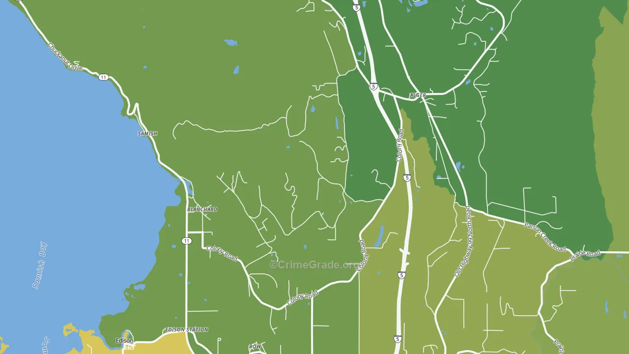 Blanchard, WA Map of Vehicle Theft Rates