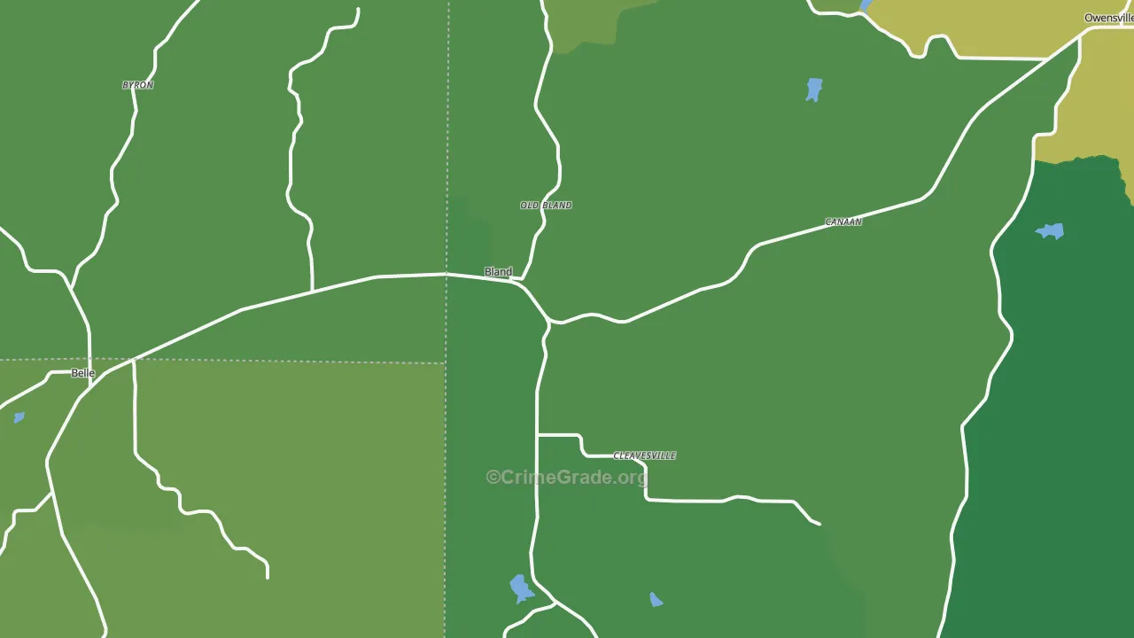 Bland, MO Map of Vehicle Theft Rates