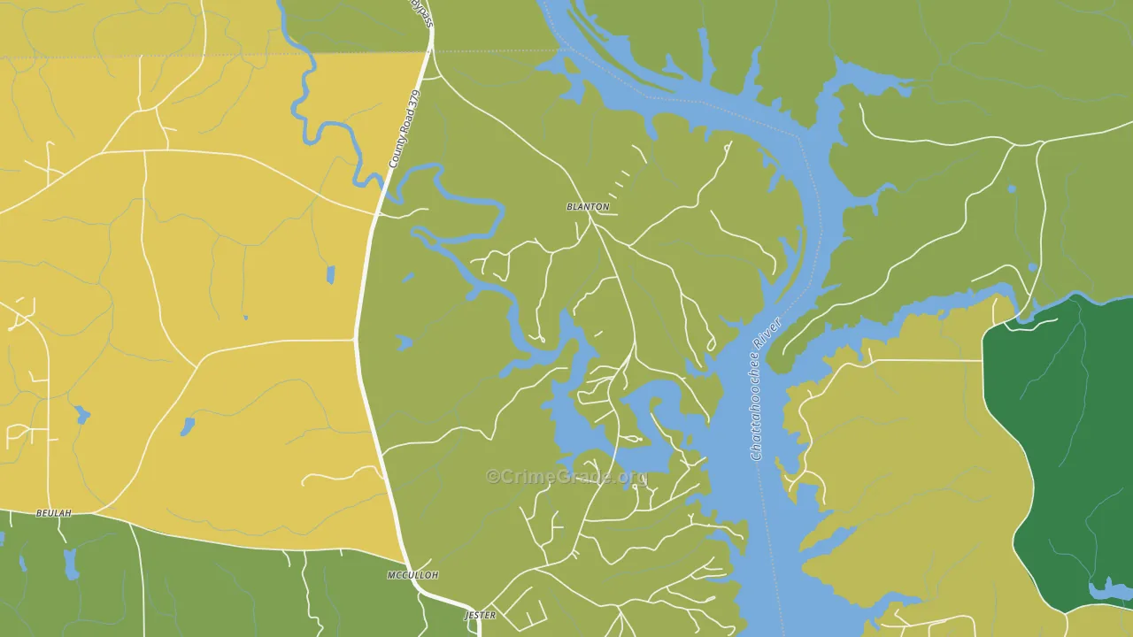 Blanton, AL Map of Vehicle Theft Rates