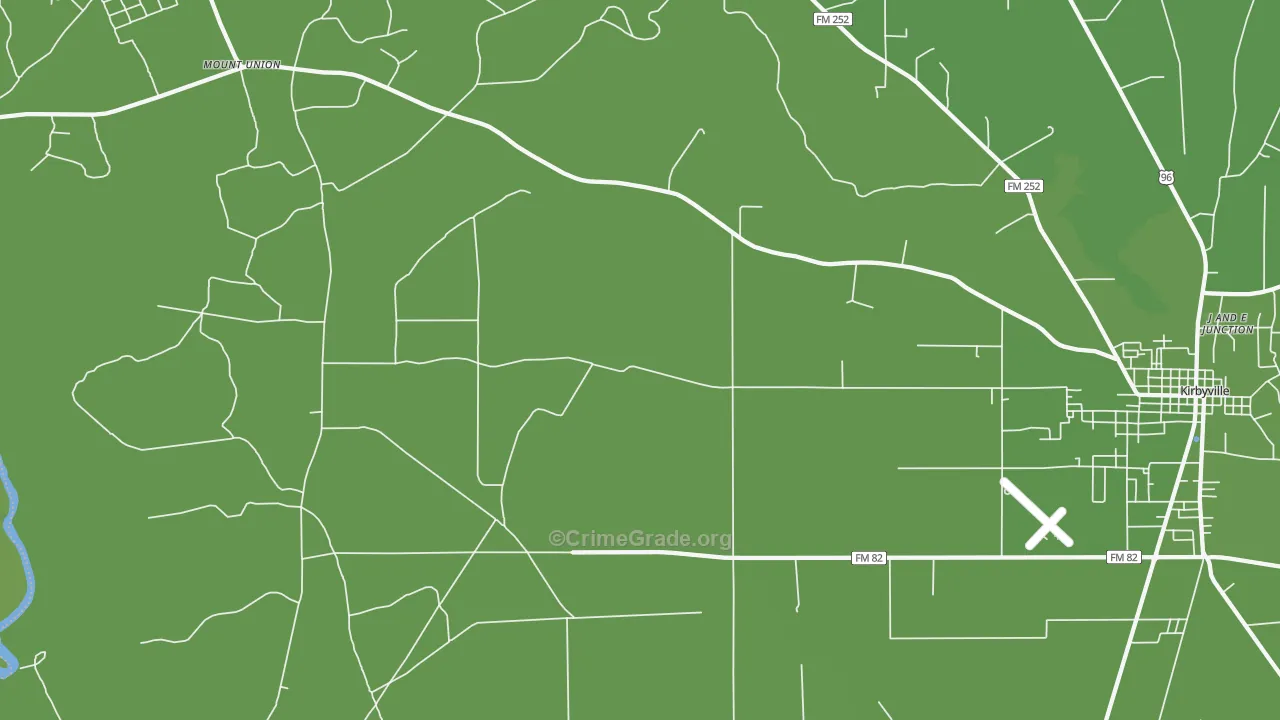 Bleakwood, TX Map of Vehicle Theft Rates