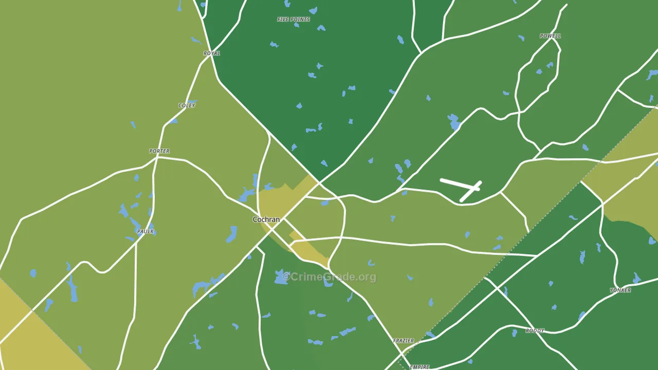 Bleckley County, GA Map of Vehicle Theft Rates