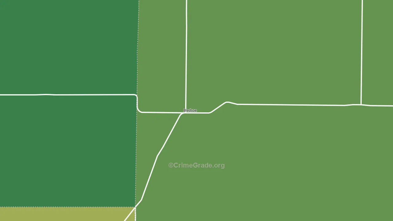 Bledsoe, TX Map of Vehicle Theft Rates