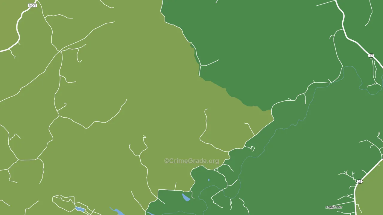 Bliss, MO Map of Vehicle Theft Rates