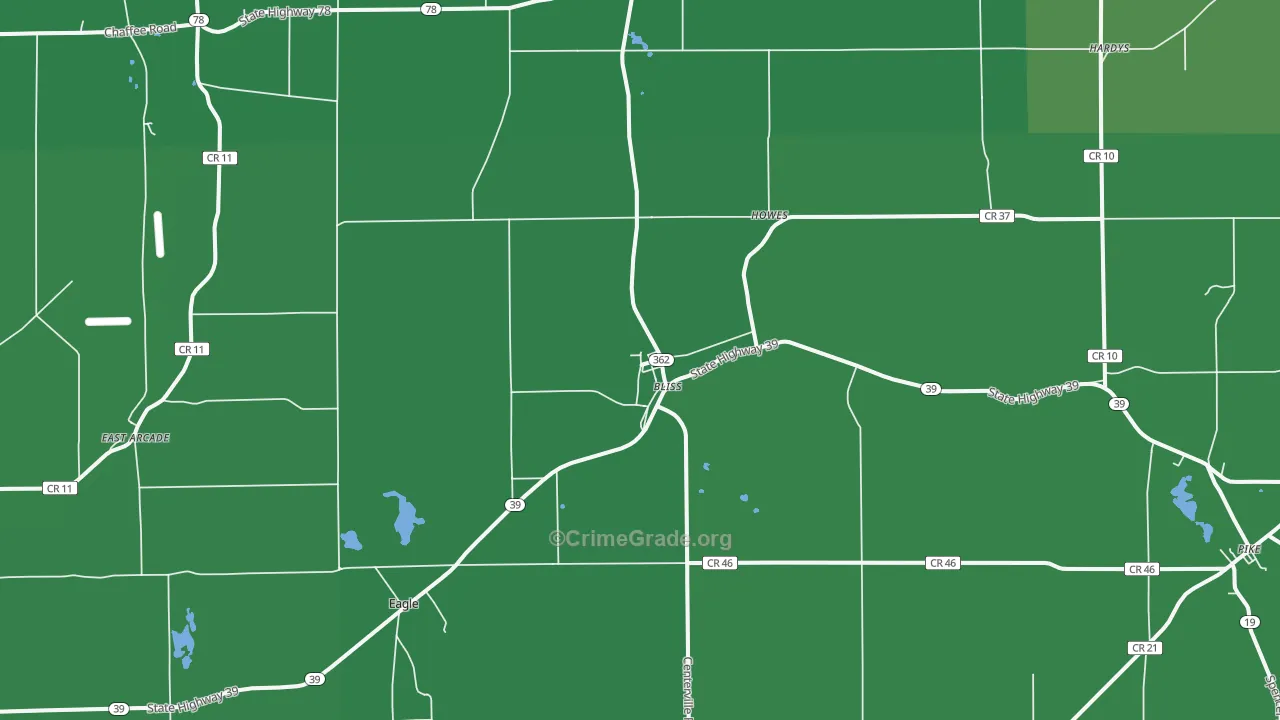 Bliss, NY Map of Vehicle Theft Rates