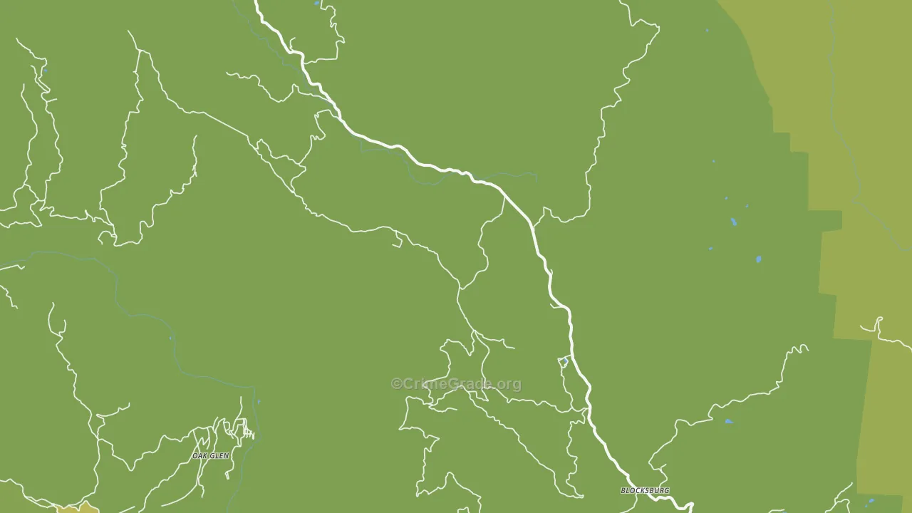 Blocksburg, CA Map of Vehicle Theft Rates