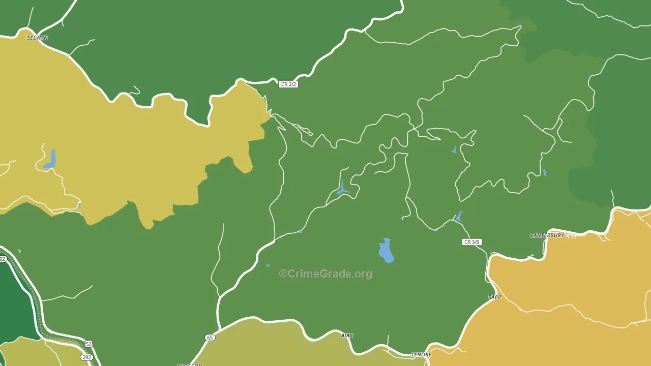Blocton, WV Map of Vehicle Theft Rates