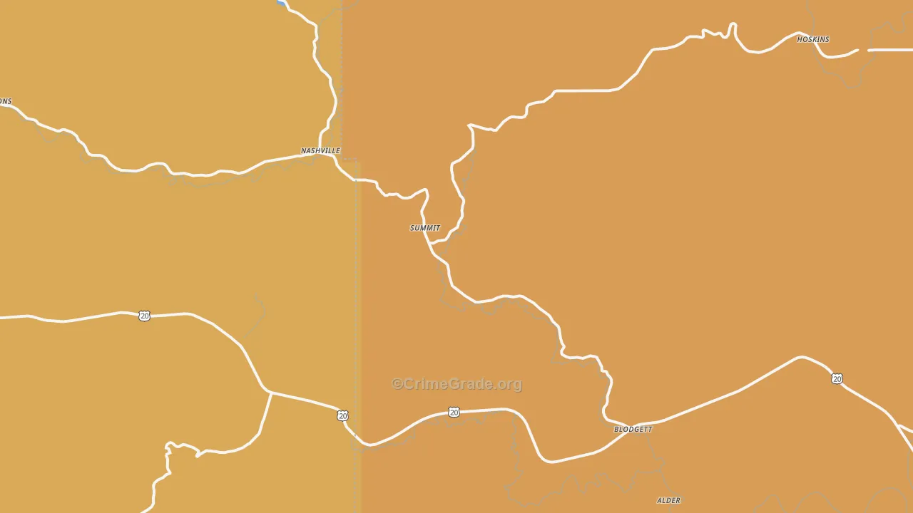 Blodgett, OR Map of Vehicle Theft Rates