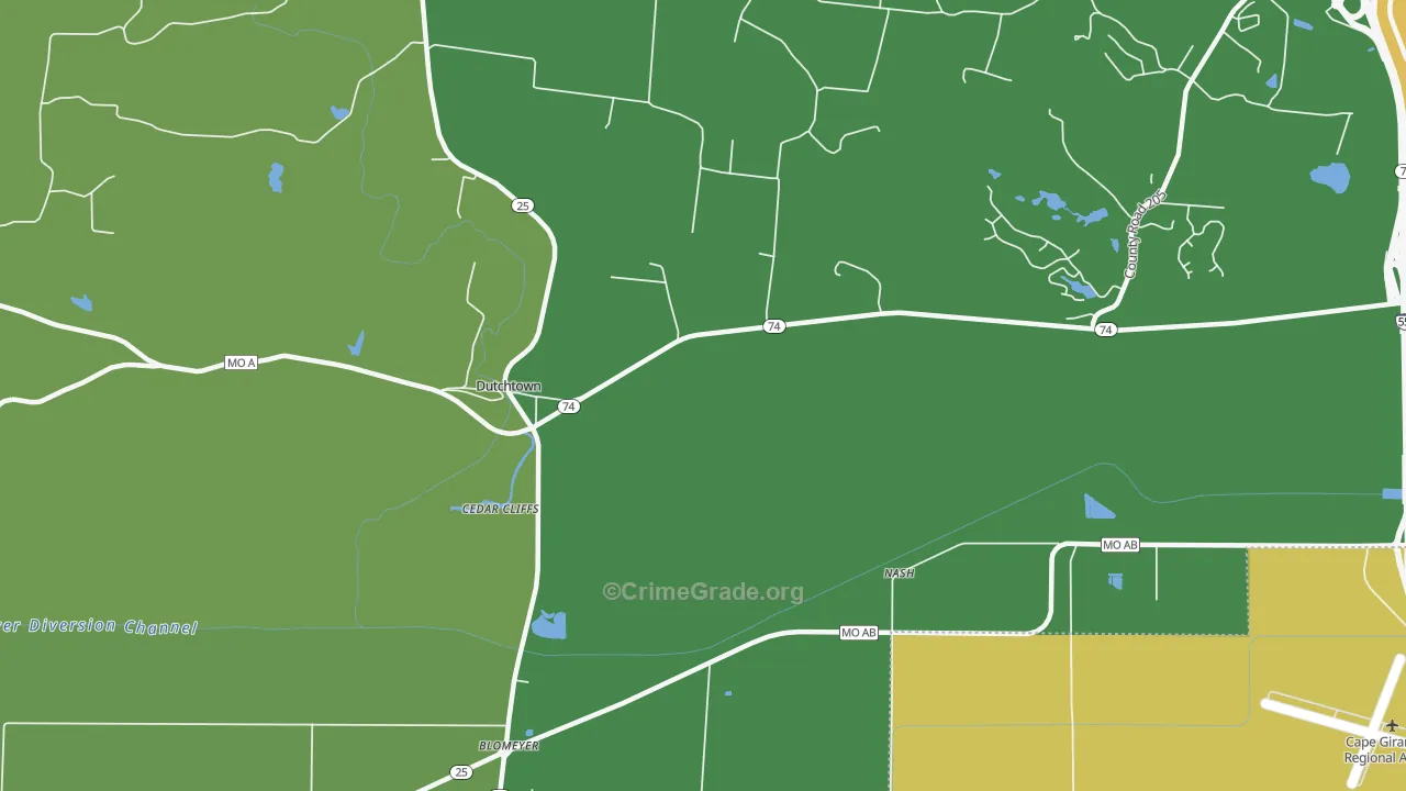 Blomeyer, MO Map of Vehicle Theft Rates
