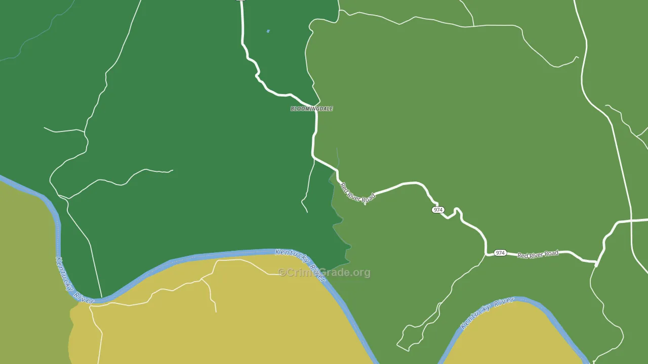 Bloomingdale, KY Map of Vehicle Theft Rates