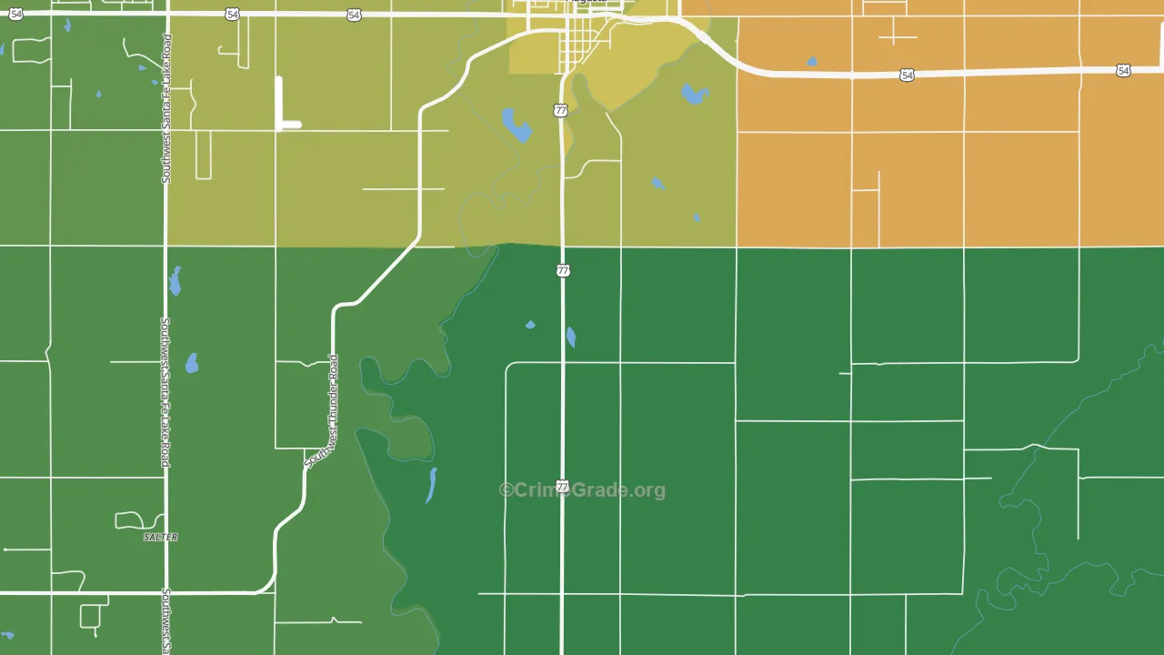 Bloomington, KS Map of Vehicle Theft Rates