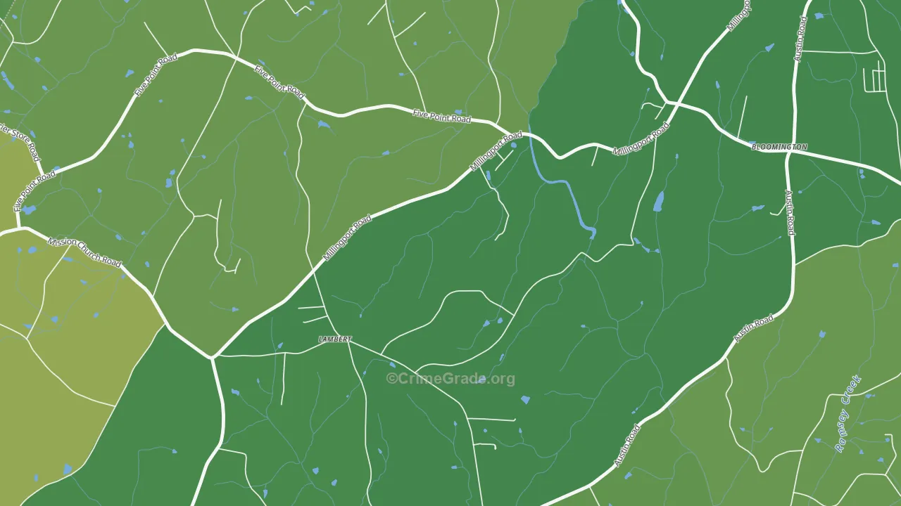 Bloomington, NC Map of Vehicle Theft Rates