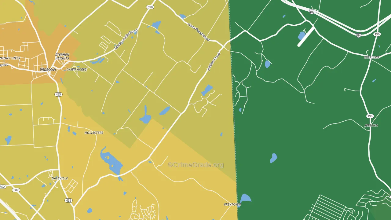 Bloomington, PA Map of Vehicle Theft Rates