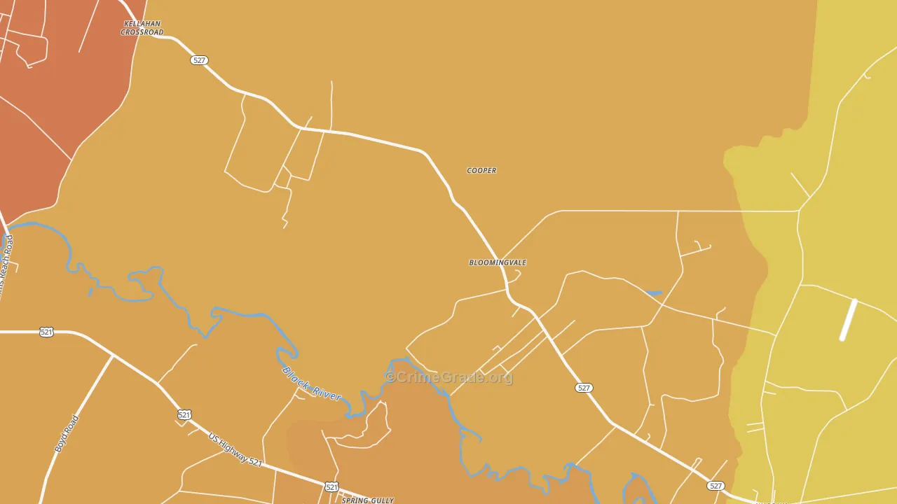 Bloomingvale, SC Map of Vehicle Theft Rates