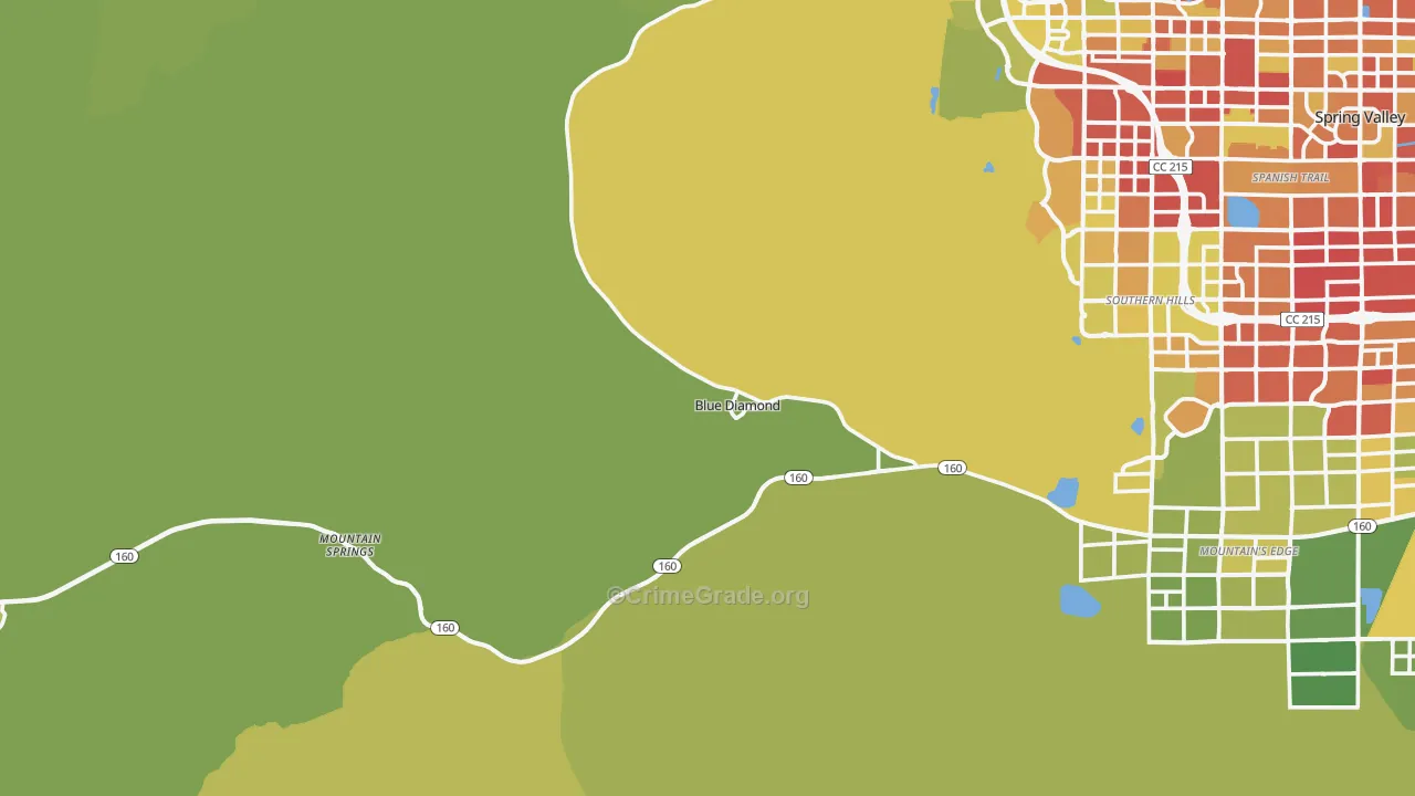 Blue Diamond, NV Map of Vehicle Theft Rates