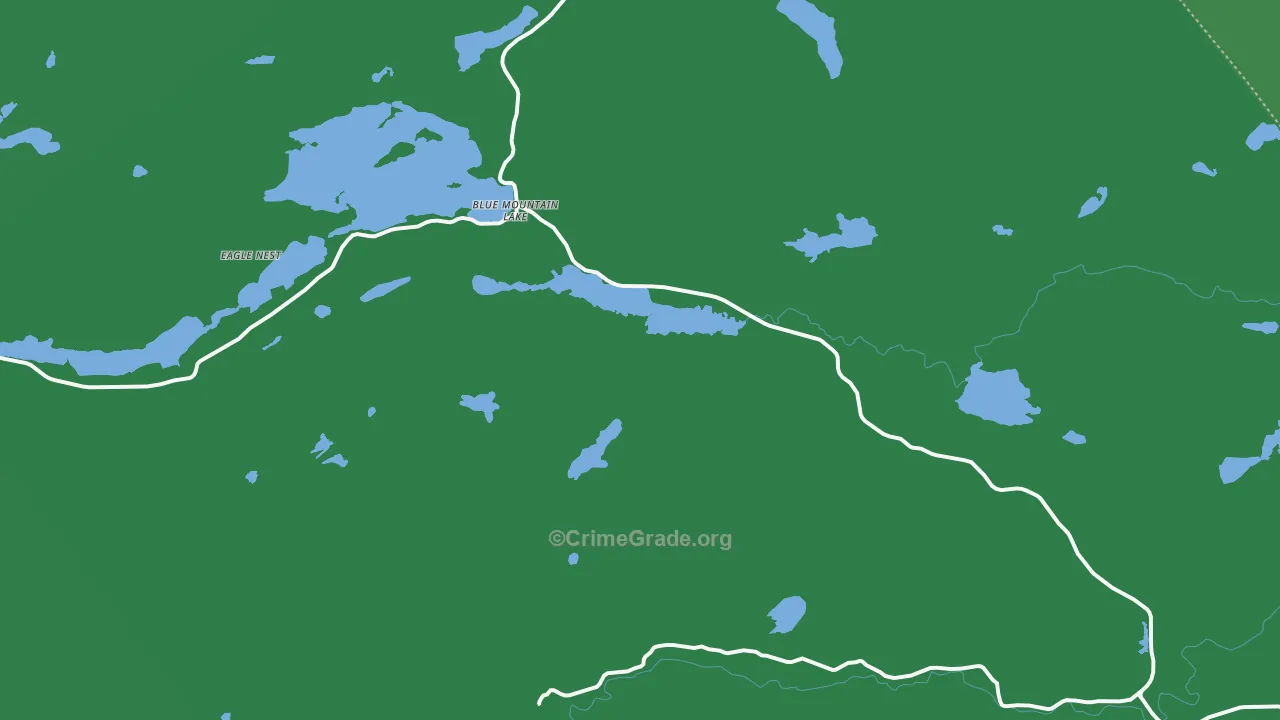 Blue Mountain Lake, NY Map of Vehicle Theft Rates