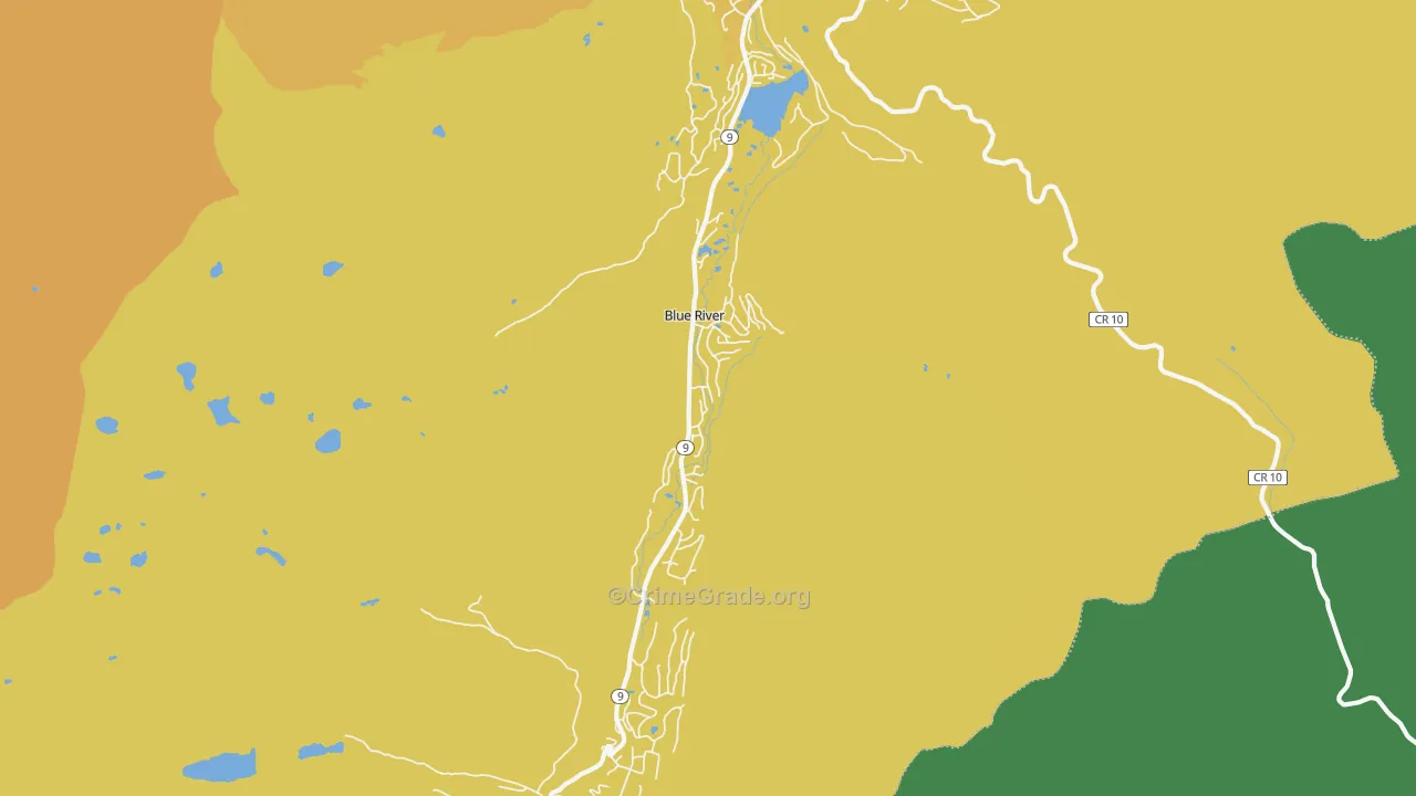 Blue River, CO Map of Vehicle Theft Rates