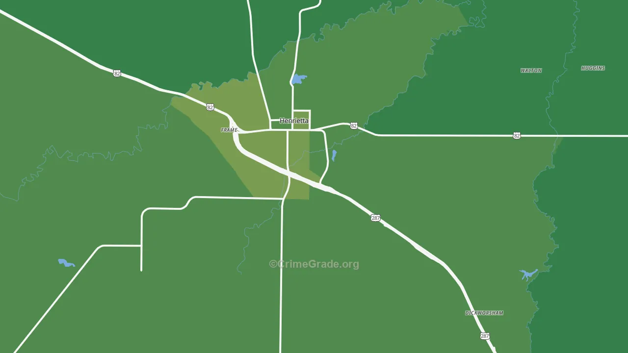 Bluegrove, TX Map of Vehicle Theft Rates