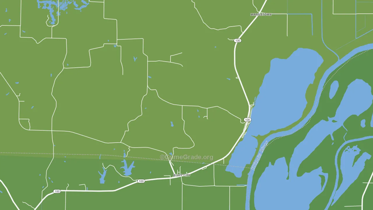 Bluff City, IL Map of Vehicle Theft Rates