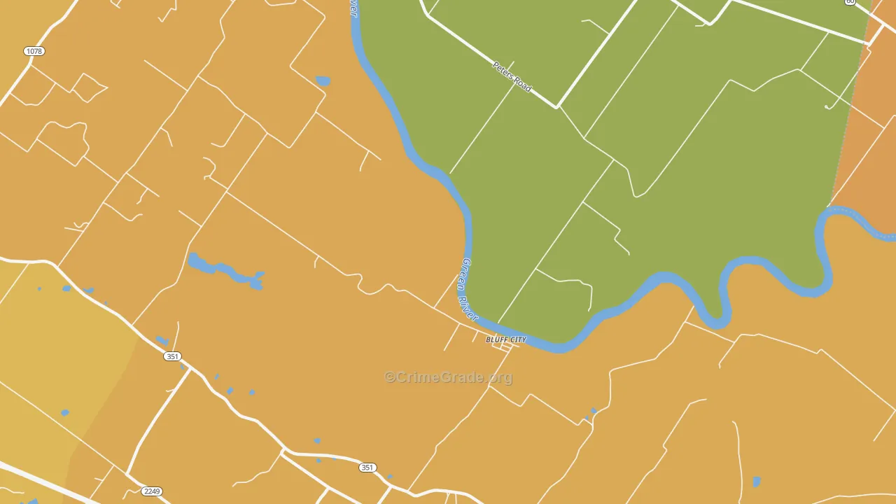 Bluff City, KY Map of Vehicle Theft Rates
