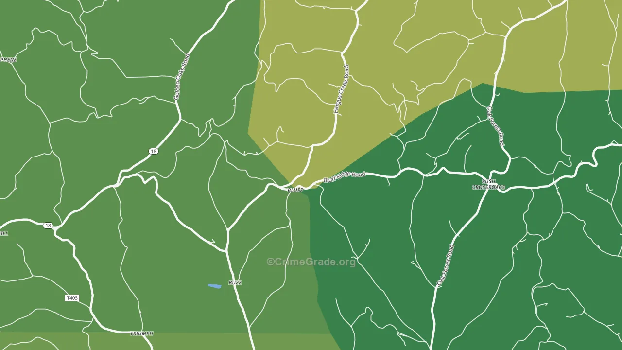 Bluff, PA Map of Vehicle Theft Rates