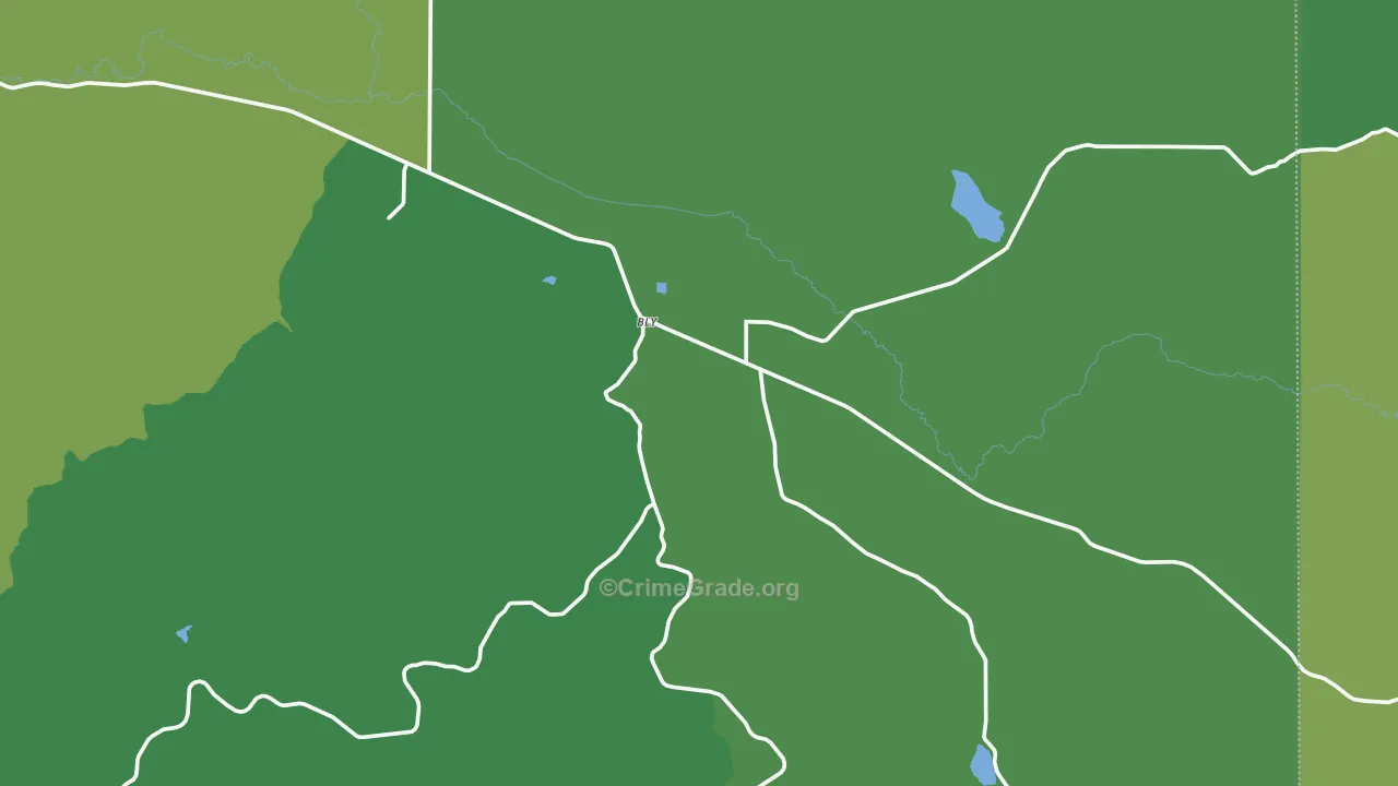 Bly, OR Map of Vehicle Theft Rates