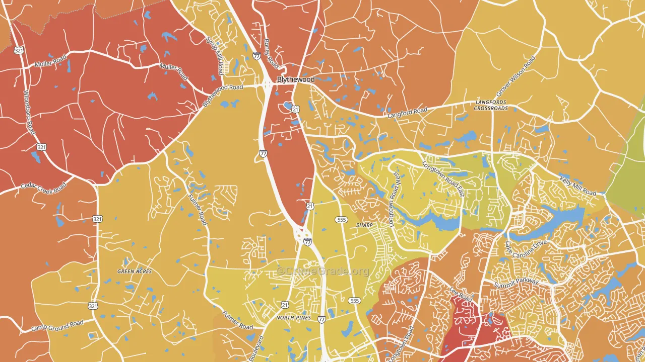 Blythewood, SC Map of Vehicle Theft Rates