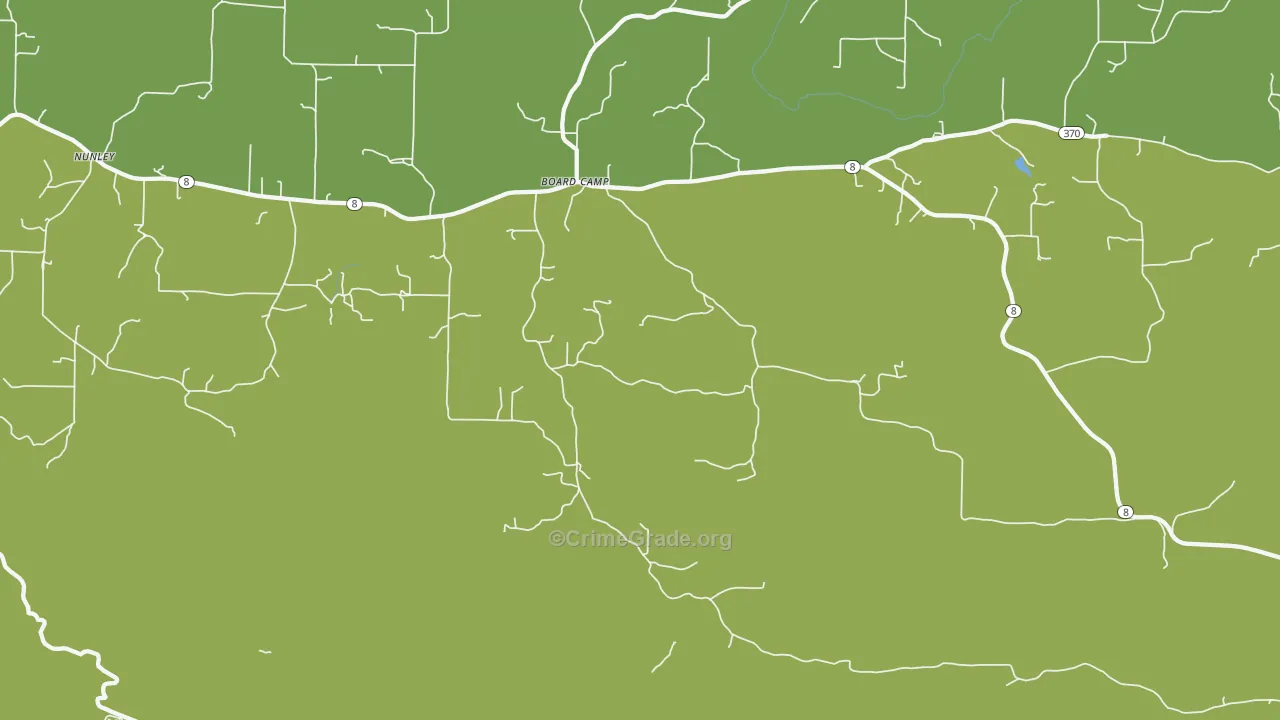 Board Camp, AR Map of Vehicle Theft Rates