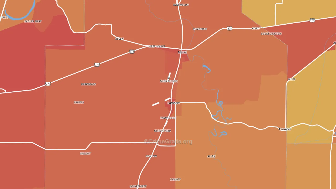 Bobo, MS Map of Vehicle Theft Rates