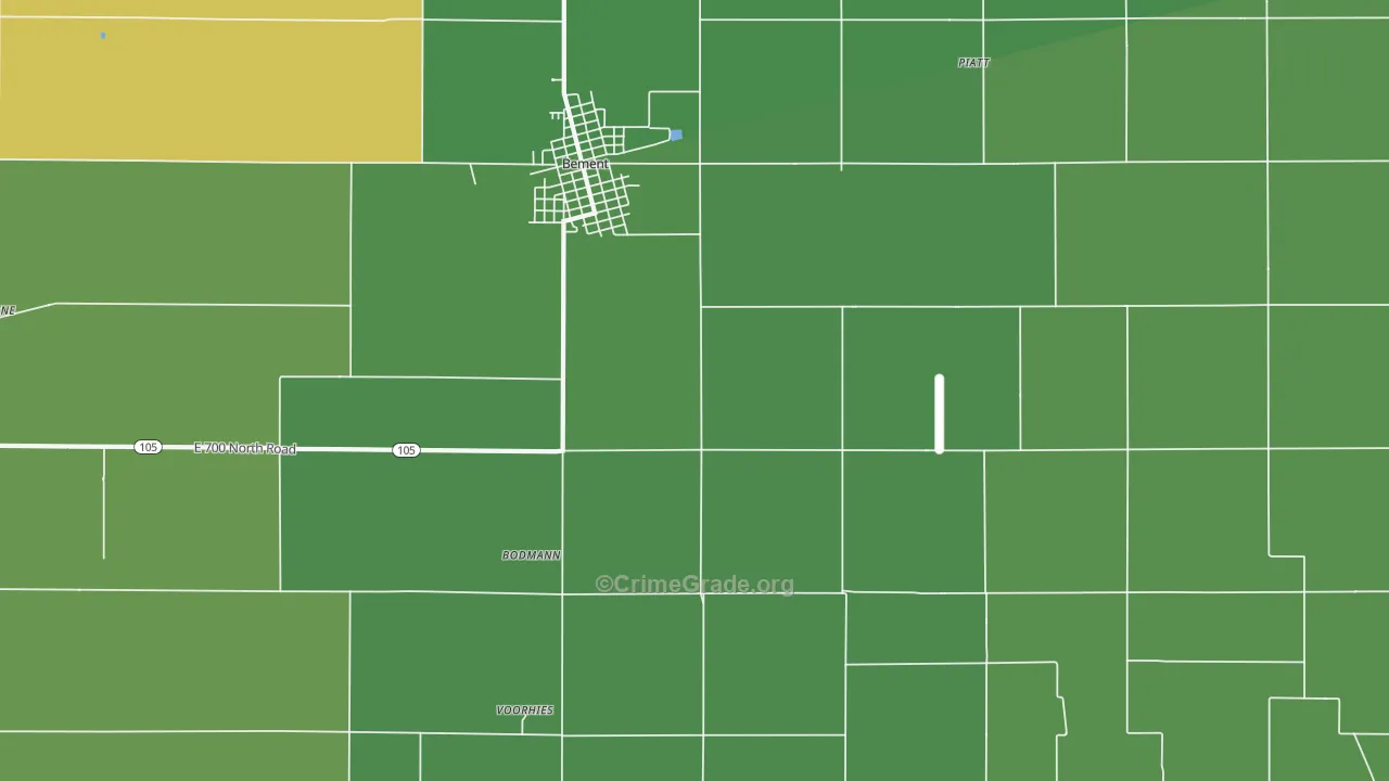 Bodman, IL Map of Vehicle Theft Rates