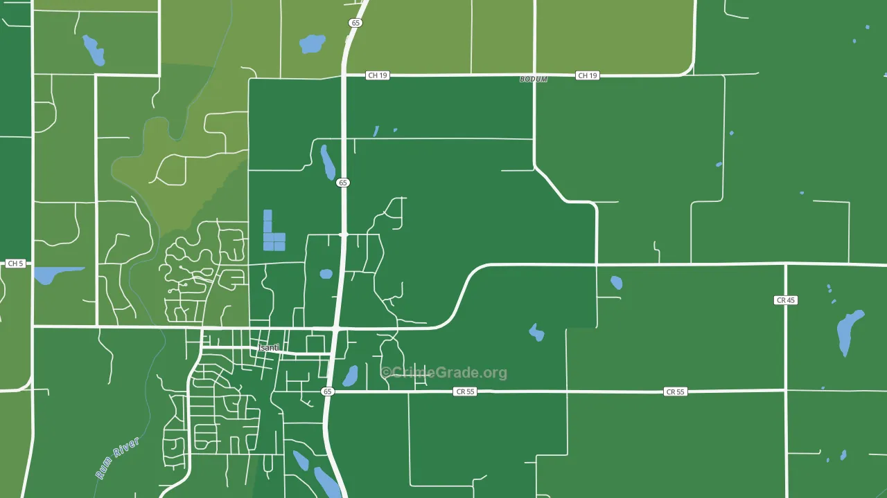 Bodum, MN Map of Vehicle Theft Rates
