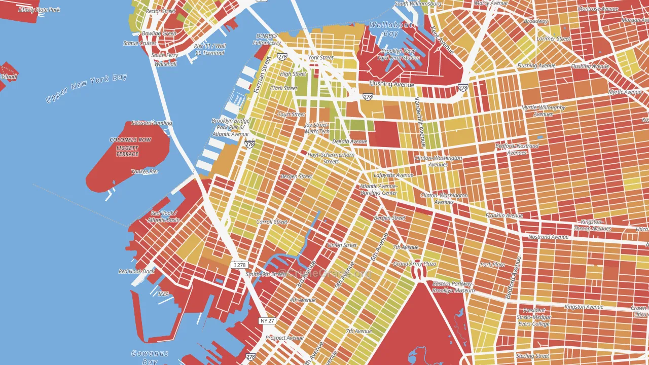 Boerum Hill, Brooklyn, NY Map of Vehicle Theft Rates