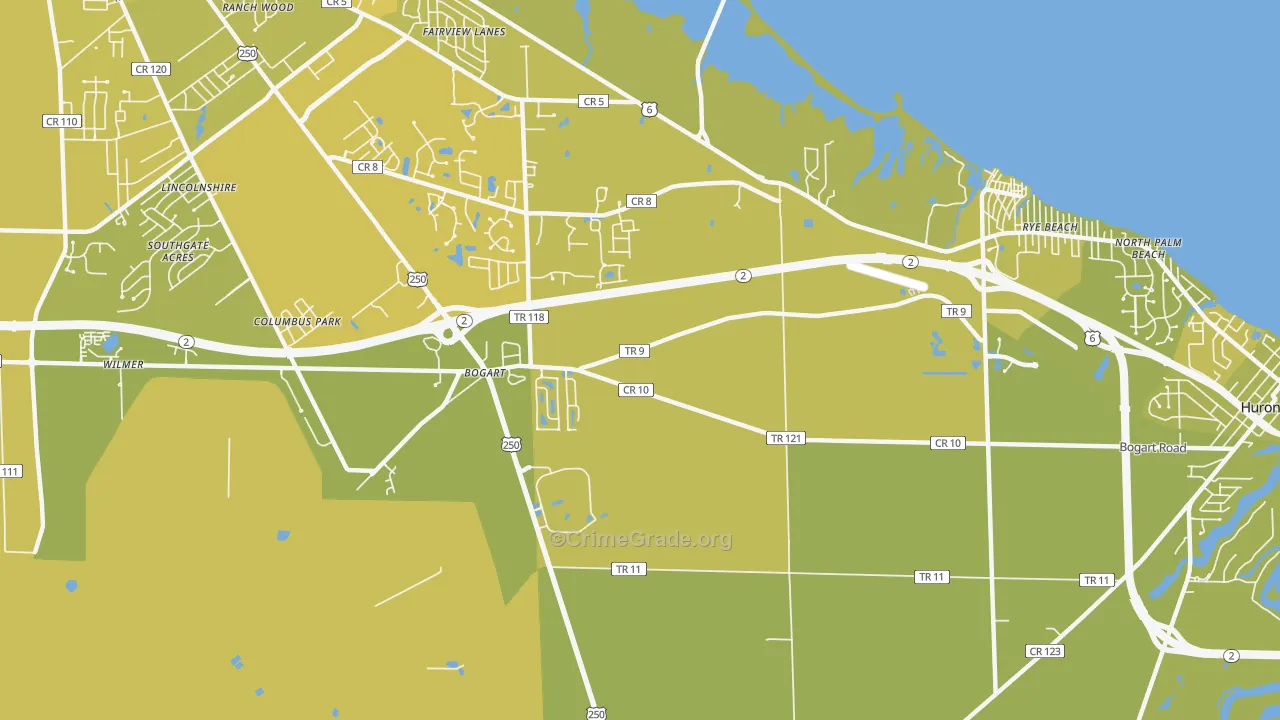 Bogart, OH Map of Vehicle Theft Rates