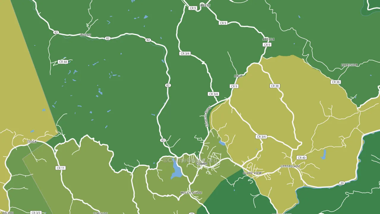 Boggs, WV Map of Vehicle Theft Rates