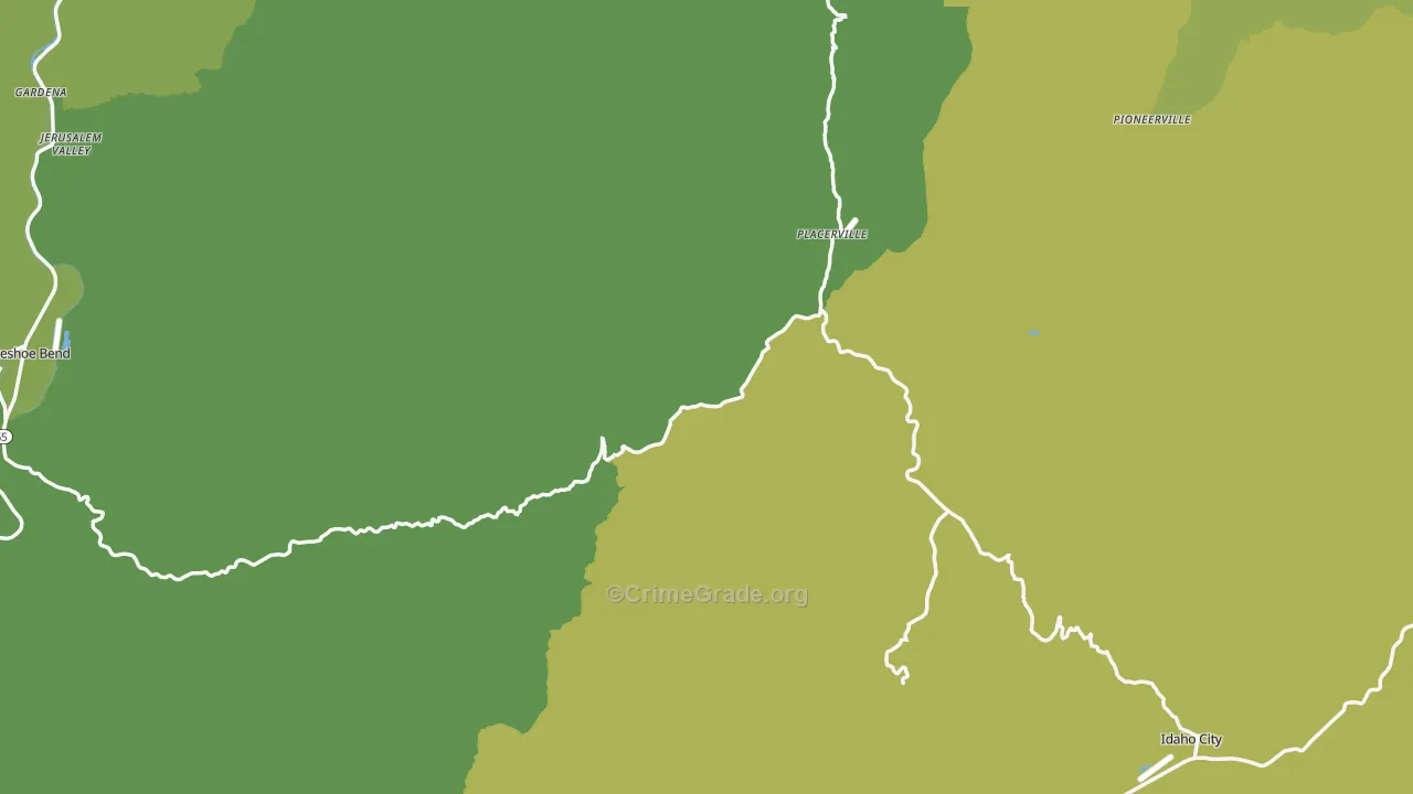 Boise County, ID Map of Vehicle Theft Rates