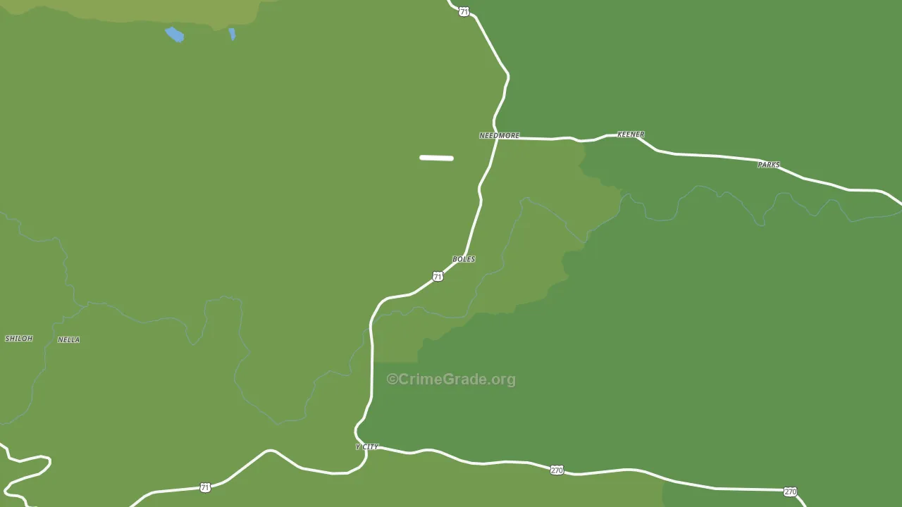 Boles, AR Map of Vehicle Theft Rates