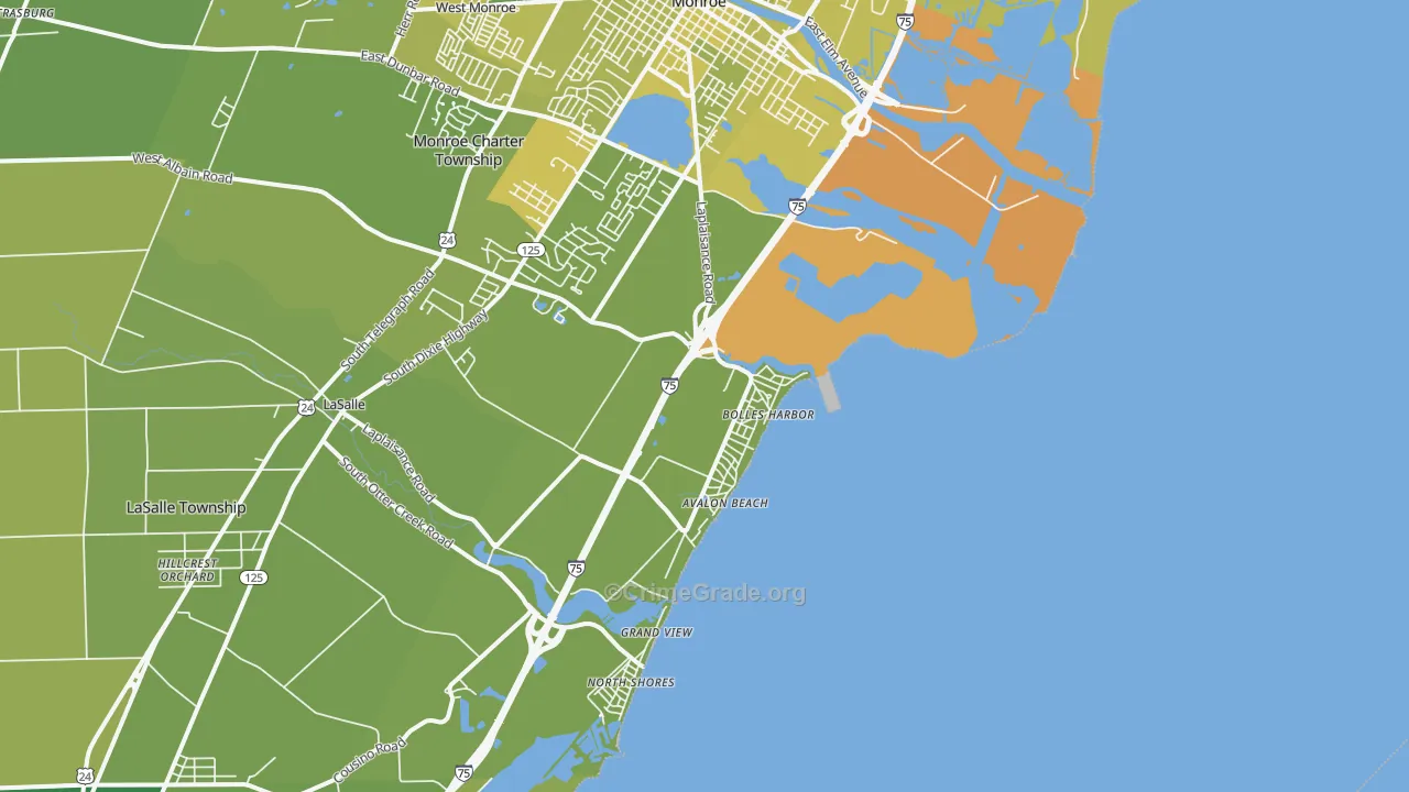 Bolles Harbor, MI Map of Vehicle Theft Rates