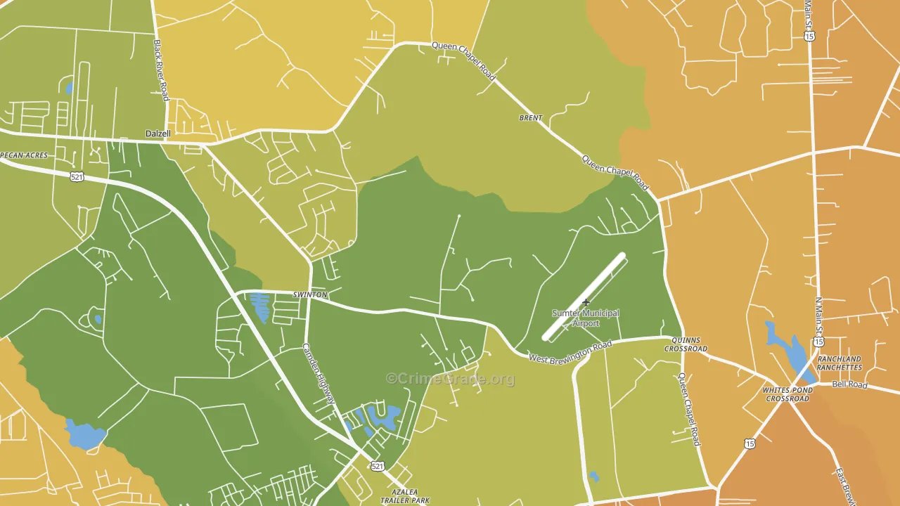 Bon Air Terrace, SC Map of Vehicle Theft Rates
