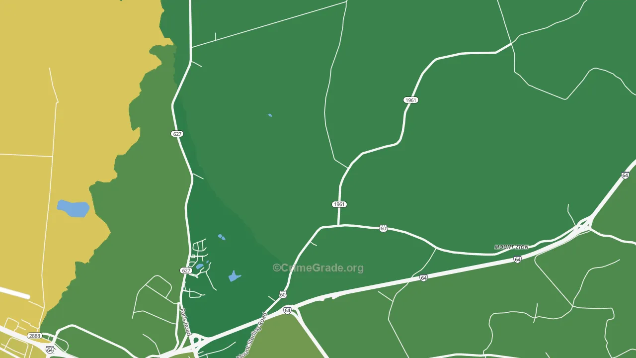 Bon Haven, KY Map of Vehicle Theft Rates