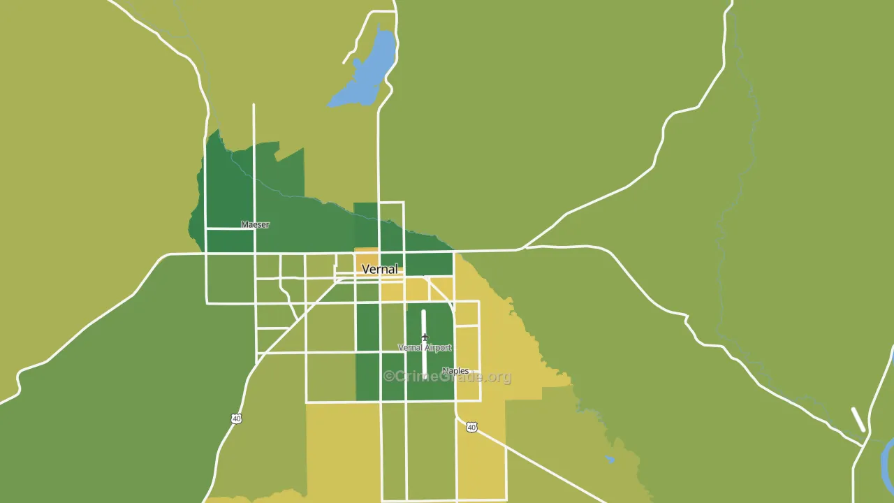 Bonanza, UT Map of Vehicle Theft Rates
