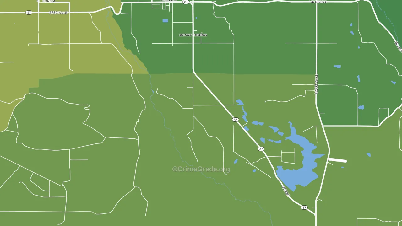 Boneta, UT Map of Vehicle Theft Rates