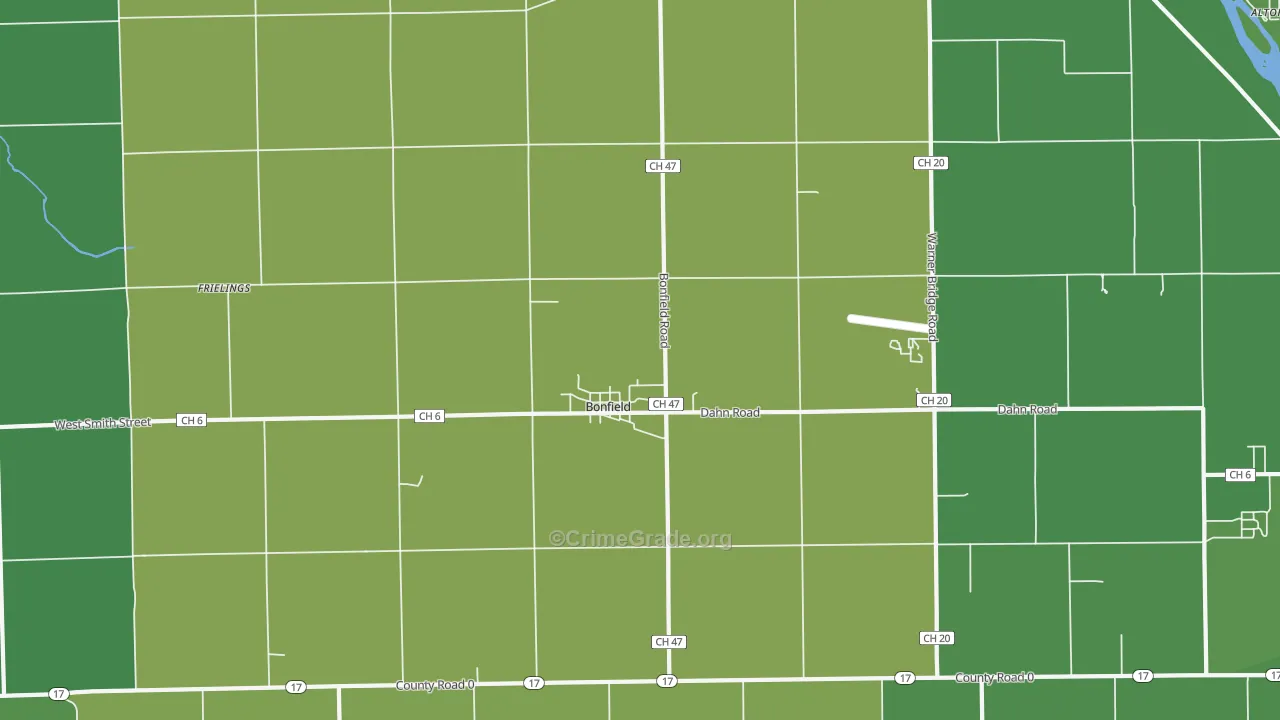 Bonfield, IL Map of Vehicle Theft Rates
